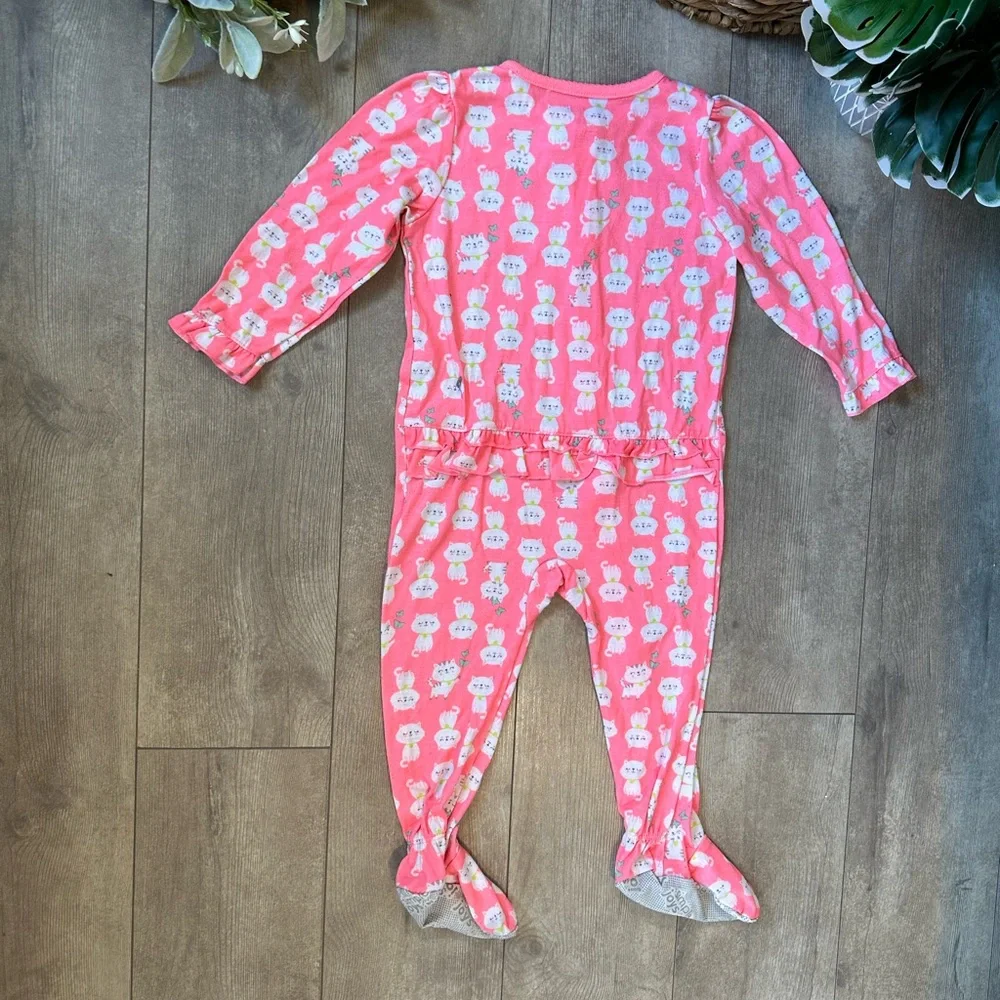 Carter’s Cat Zip Footie Ruffle Butt Pajamas 24 Months Baby Toddler Girl - Picture 11 of 12